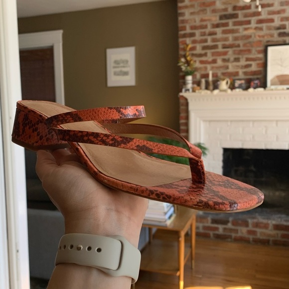 Madewell The Amber Sandal in Snake Embossed Leather, NEW WITH TAGS - Picture 6 of 10